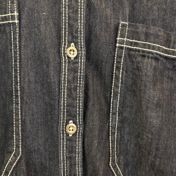 Woman’s Denim shacket - Dark Blue - Picture 4 of 5